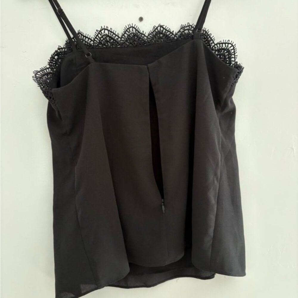Greylin Anthro Black Lace Trimmed Cami | classy goth chic lace camisol small